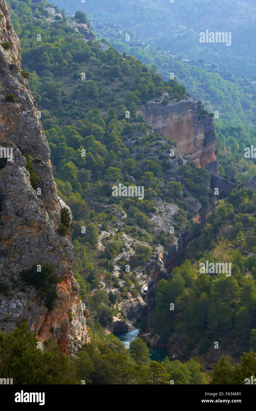 Villalba de la Sierra, Jucar River Gorge, Serrania de Cuenca parco naturale, Provincia Cuenca, Castilla La Mancha, in Spagna. Foto Stock