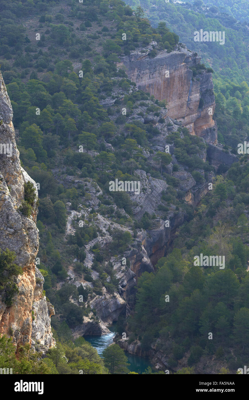 Villalba de la Sierra, Jucar River Gorge, Serrania de Cuenca parco naturale, Provincia Cuenca, Castilla La Mancha, in Spagna. Foto Stock