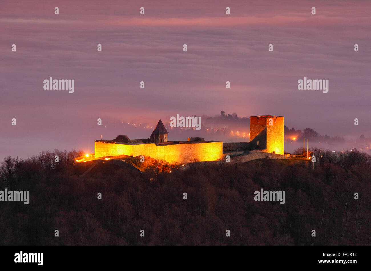 Fort Medvedgrad vicino a Zagabria la città capitale Foto Stock