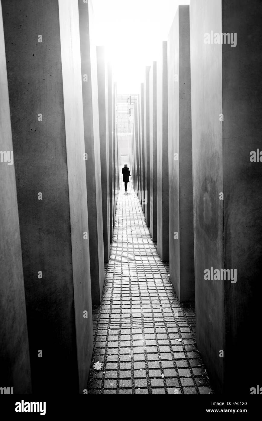 Memoriale al assassinato ebrei dell'Europa Berlino memoriale dell Olocausto per la Germania Foto Stock