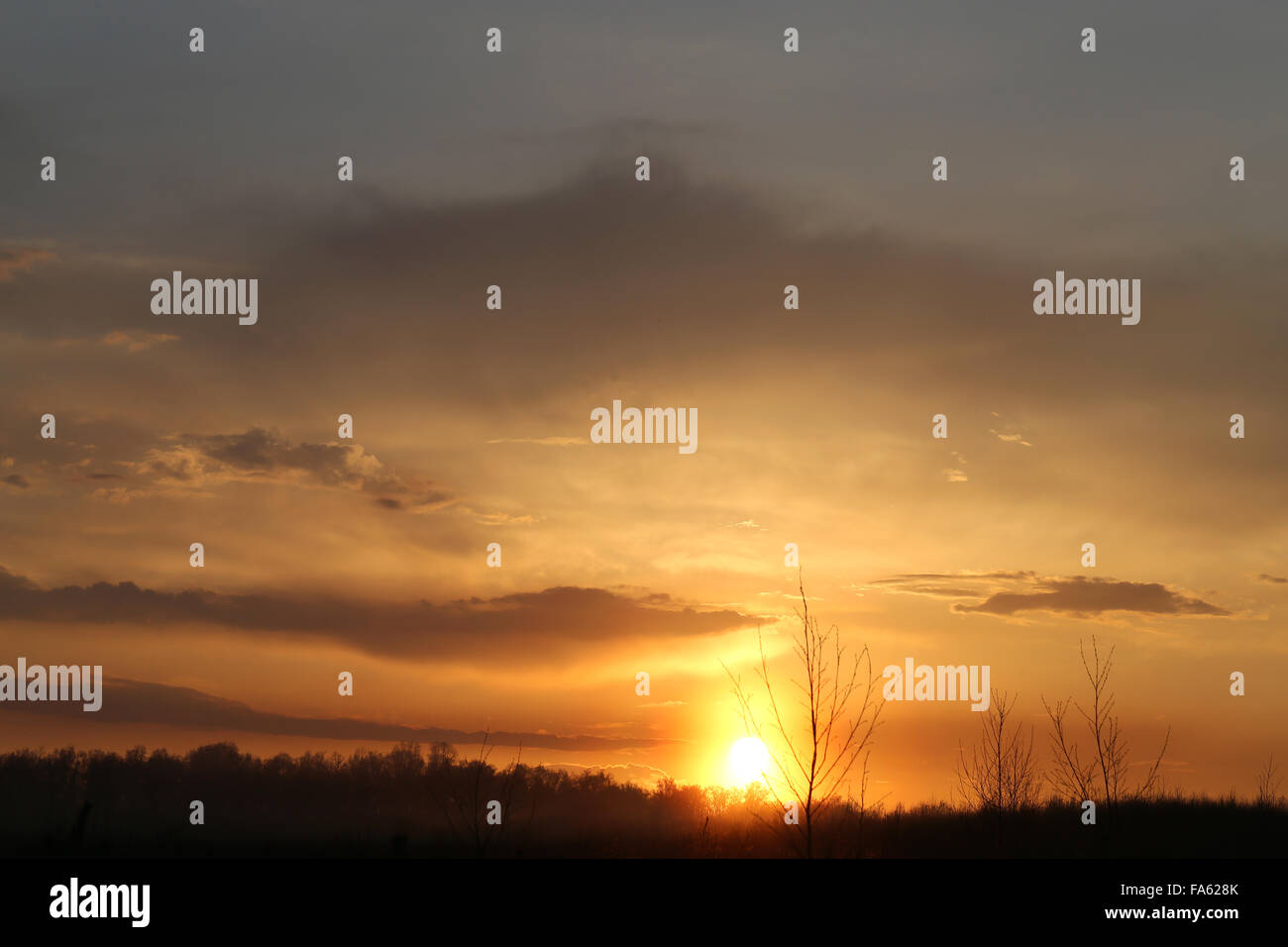 Splendidi tramonti in cielo è fotografato close-up Foto Stock