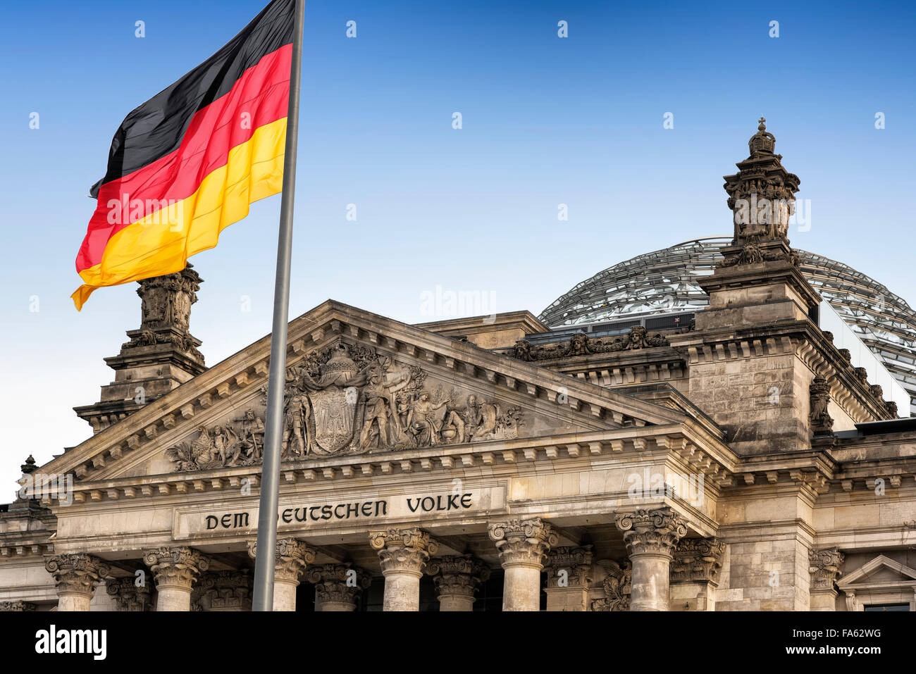 Il palazzo del Reichstag a Berlino Germania Foto Stock