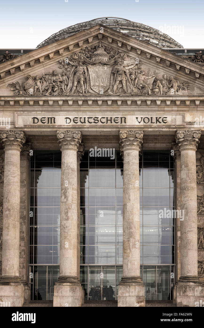 Il palazzo del Reichstag a Berlino Germania Foto Stock