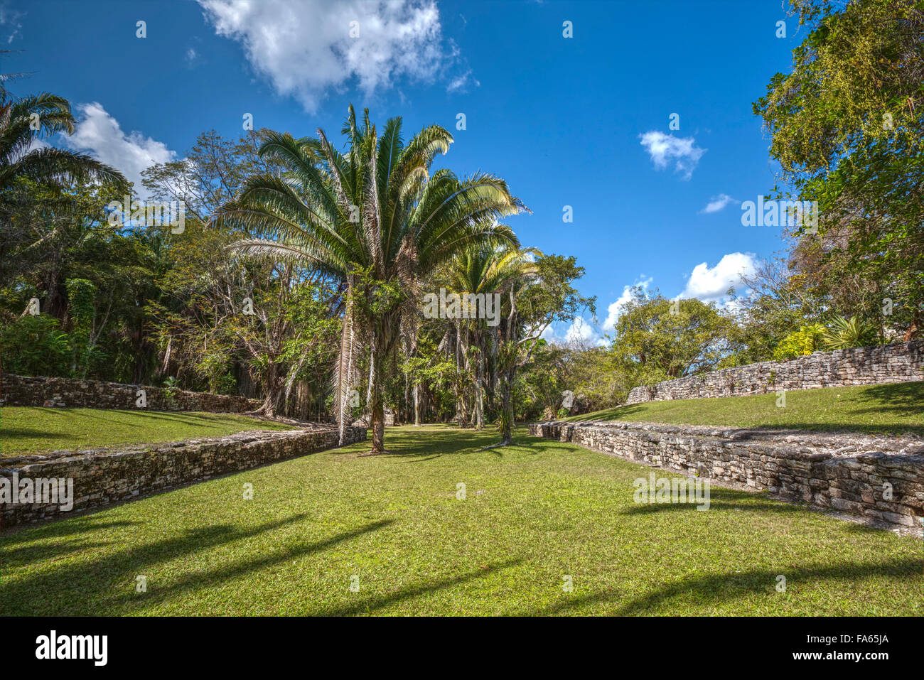 Palla, Kohunlich Maya sito archeologico, Quintana Roo, Messico Foto Stock