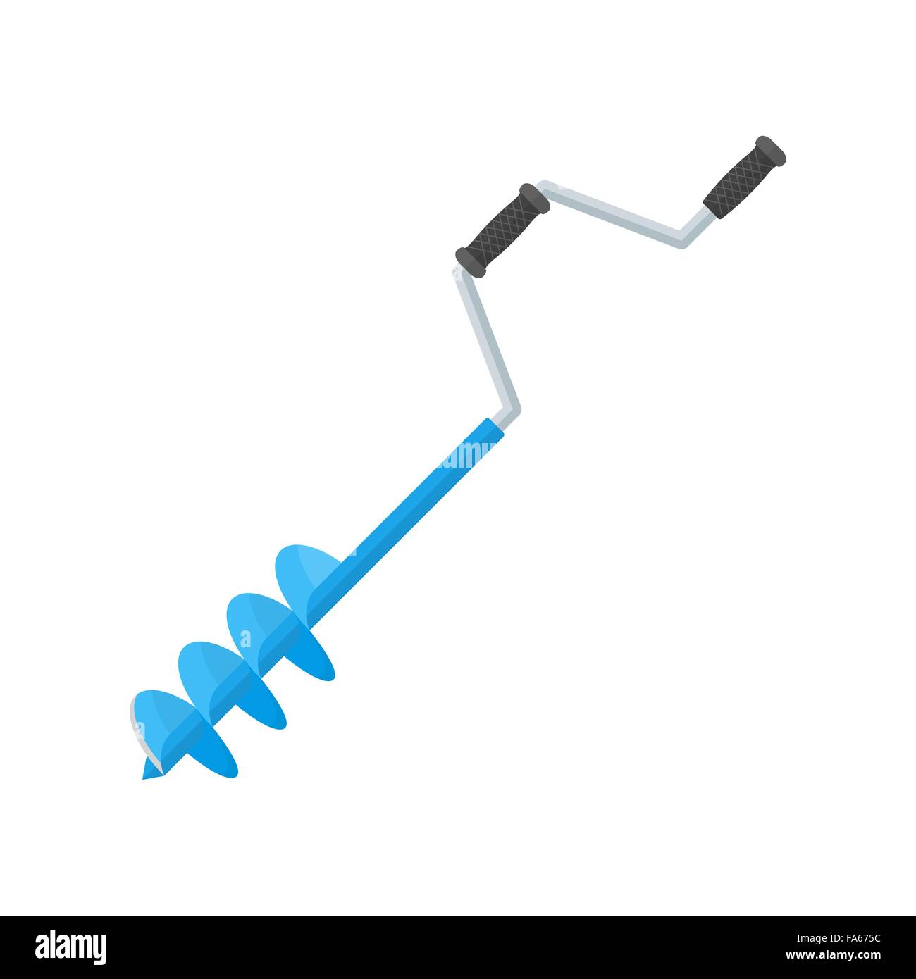 Vettore di colore blu design piatto mano praticare pesca isolato immagine sfondo bianco Illustrazione Vettoriale