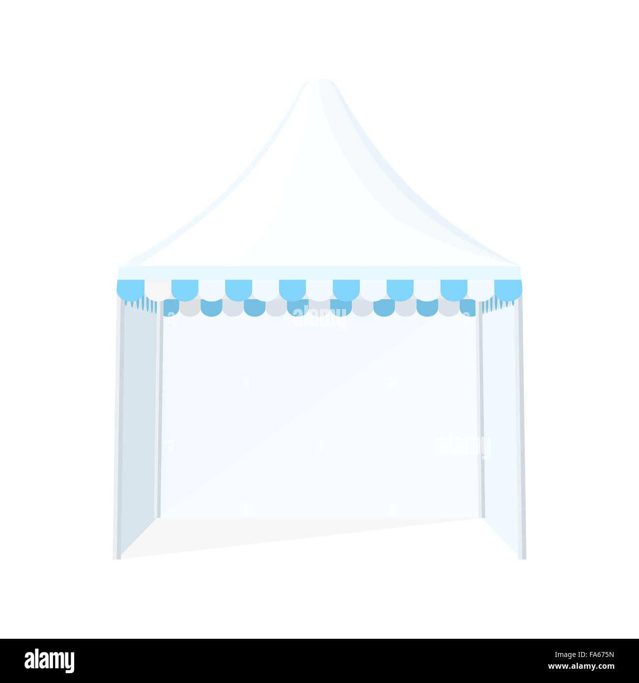 Vettore di luce bianco colore blu design piatto cupola tenda pieghevole marquee illustrazione Illustrazione Vettoriale