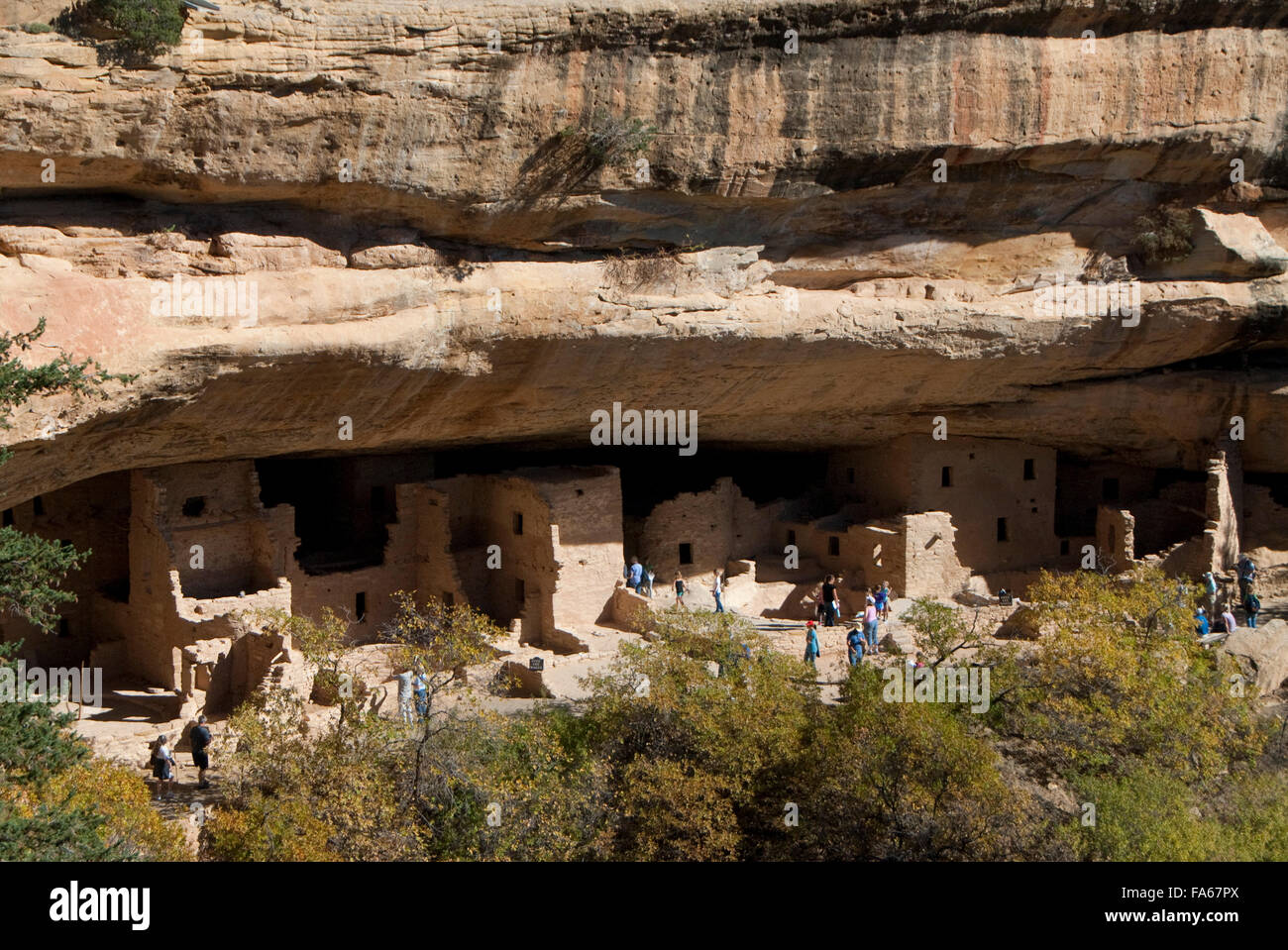 Il Parco Nazionale di Mesa Verde, sito patrimonio mondiale dell'UNESCO, Spruce Tree House, Colorado, STATI UNITI D'AMERICA Foto Stock