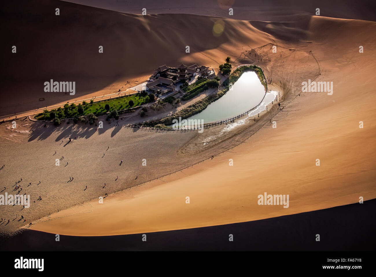 Crescent Lake, Dunhuang City, Gansu, Cina Foto Stock