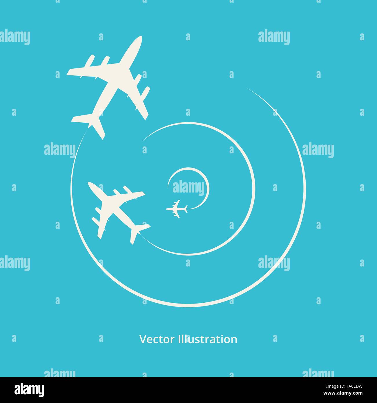 Silhouette di vettore di aeroplani per il tuo design Illustrazione Vettoriale