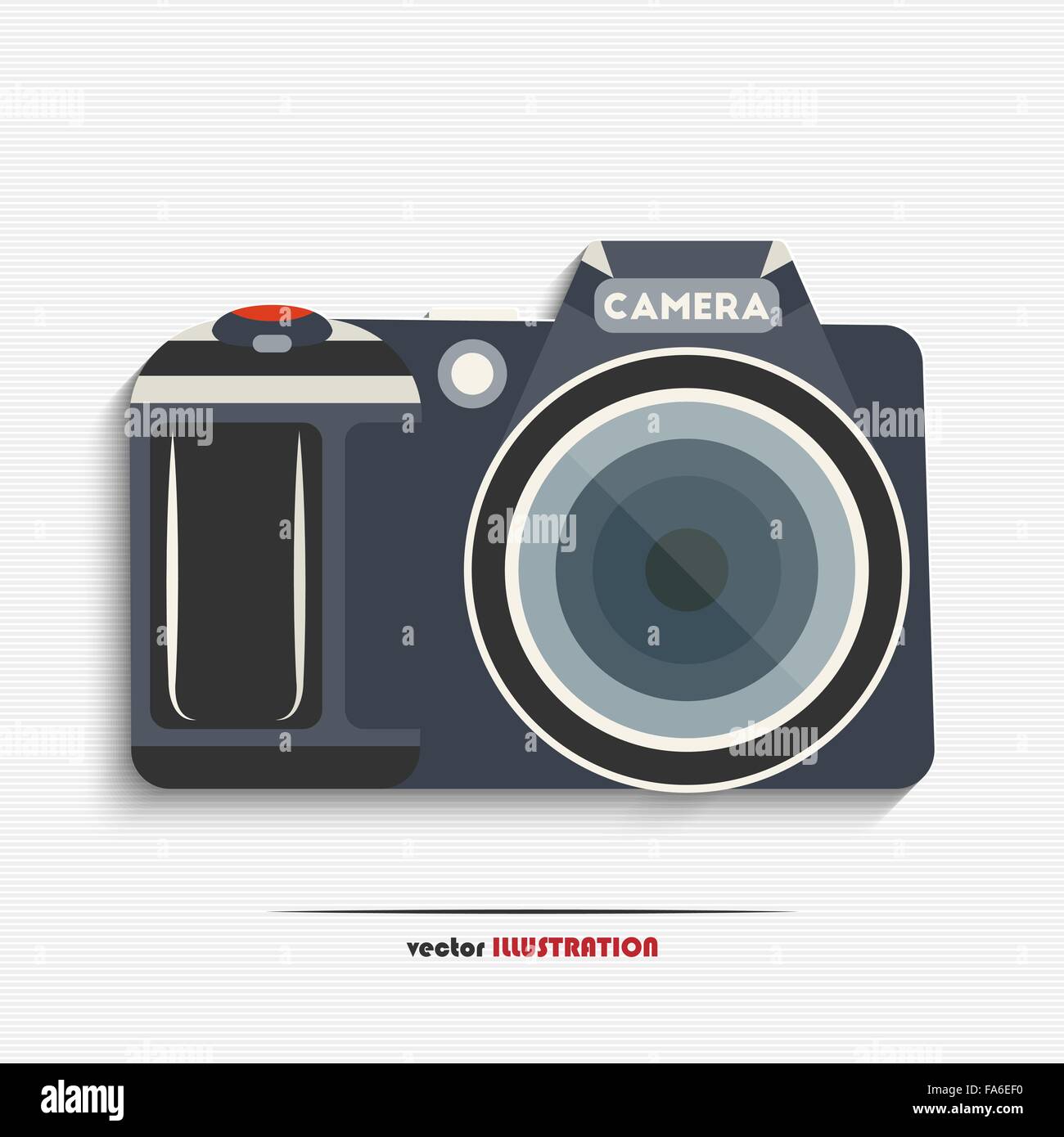 macchina fotografica reflex su sfondo bianco Stock Vector