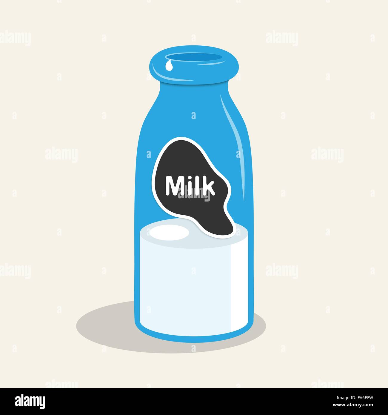 Illustrazione Vettoriale di latte in una bottiglia di vetro per il tuo design Illustrazione Vettoriale