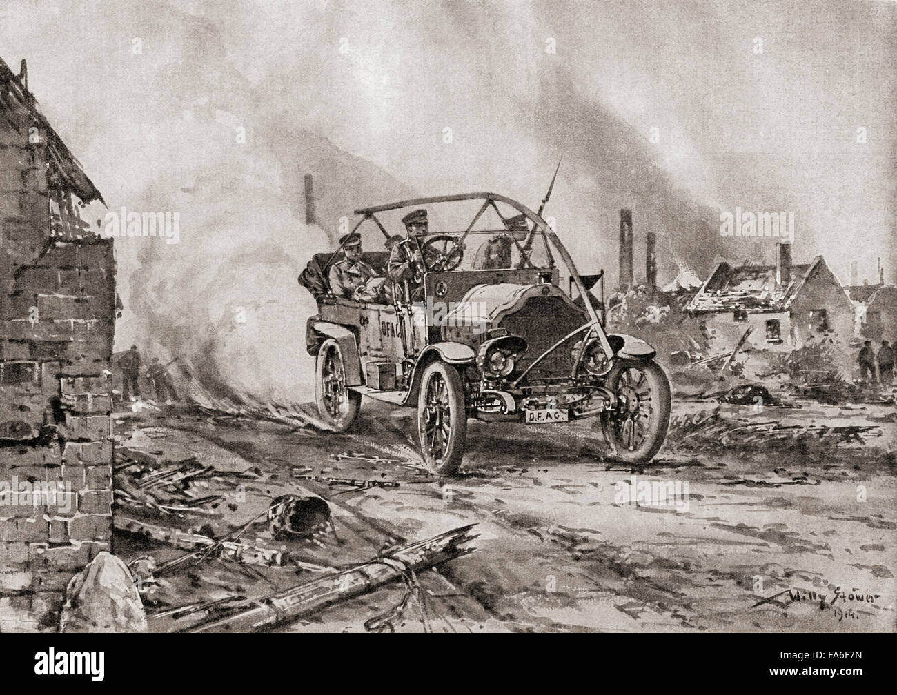 Un veicolo dall'Impero Austro-ungarico automobile volontario corps le ricognizioni in territorio nemico durante la prima guerra mondiale. Foto Stock