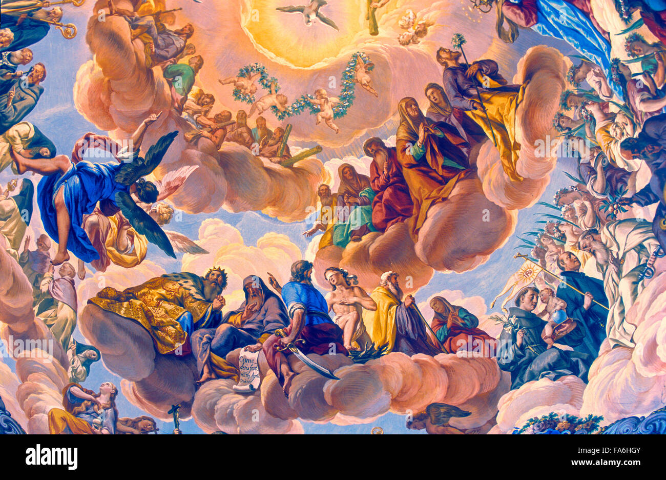 Monastero di La Cartuja.dettaglio della cupola del Sagrario (santuario).Granada. In Andalusia, Spagna Foto Stock