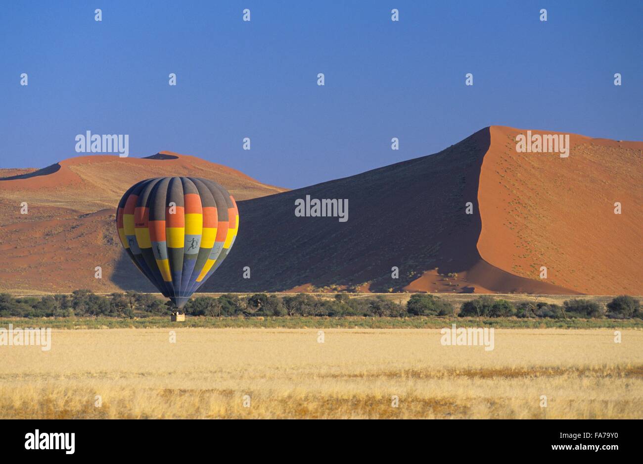 Namibia, Namib-Naukluft National Park, volo in mongolfiera sul deserto del Namib Foto Stock