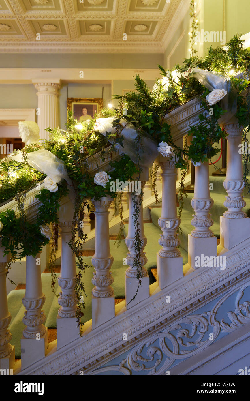 Le decorazioni di Natale al Vyne, Hampshire. Foto Stock