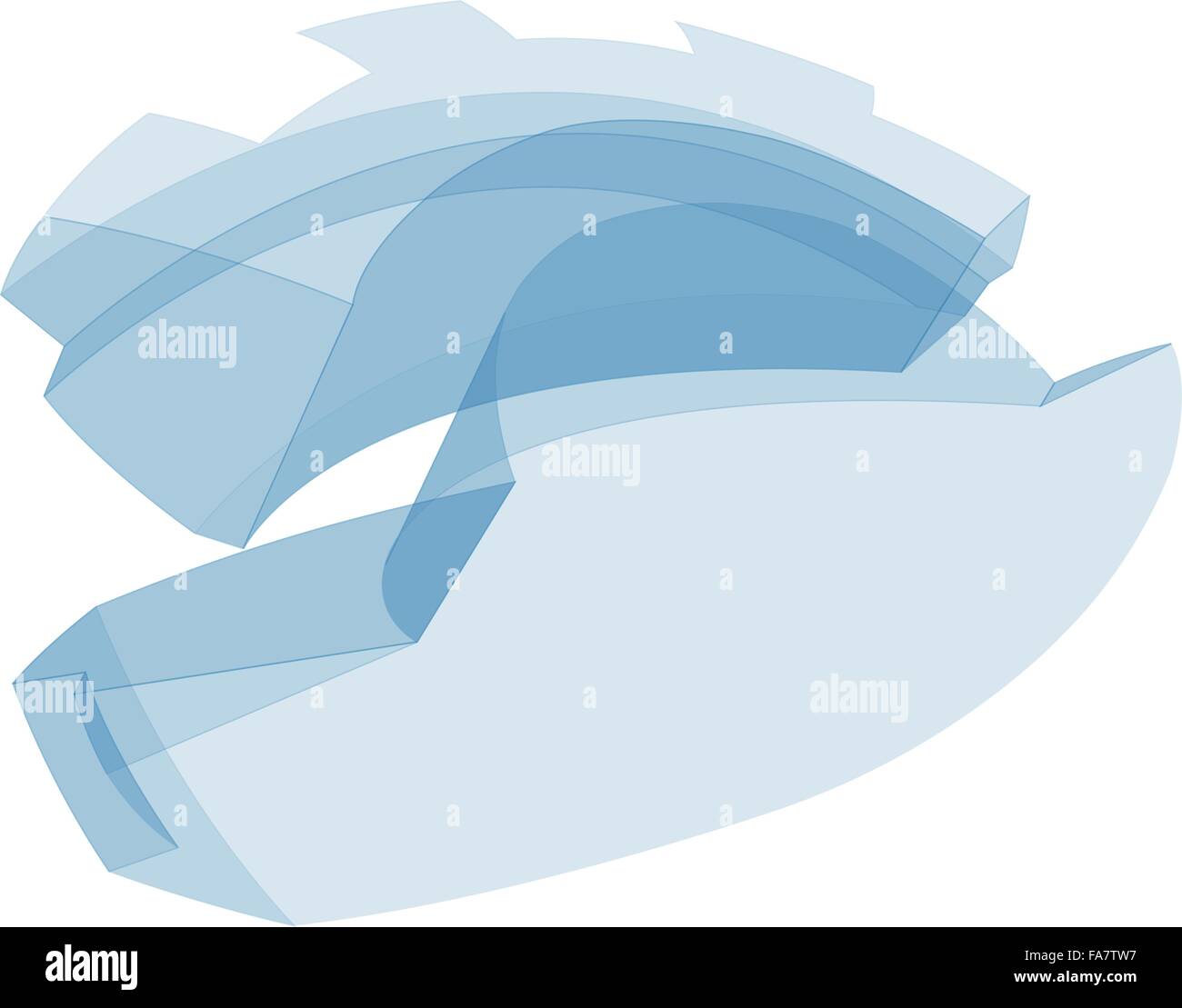 Un bel blu trasparente dissipatore di futuro 3D disco. Sfondo tecnologico - appiattire isolato illustrazione vettore master Illustrazione Vettoriale