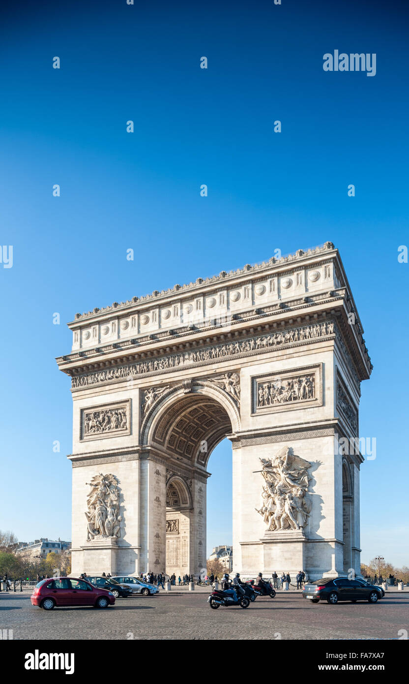 Francia, Parigi, Arc de Triomphe de l'etoile Foto Stock