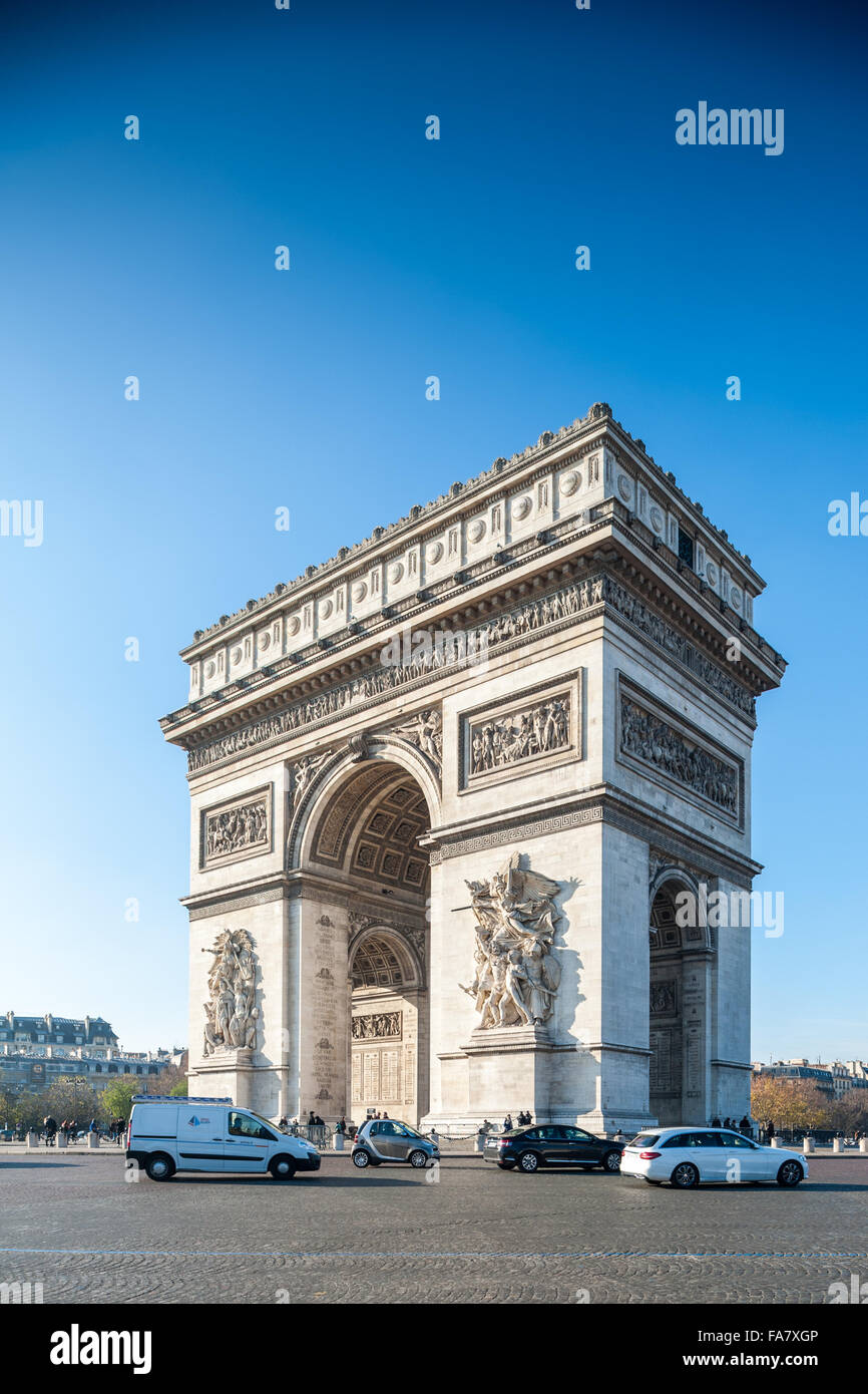 Francia, Parigi, Arc de Triomphe de l'etoile Foto Stock