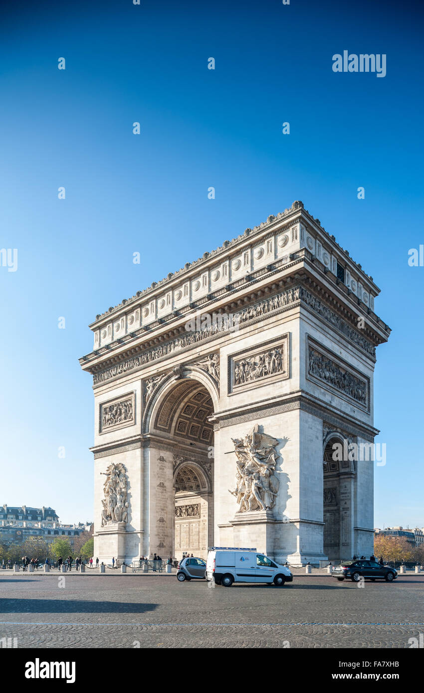 Francia, Parigi, Arc de Triomphe de l'etoile Foto Stock