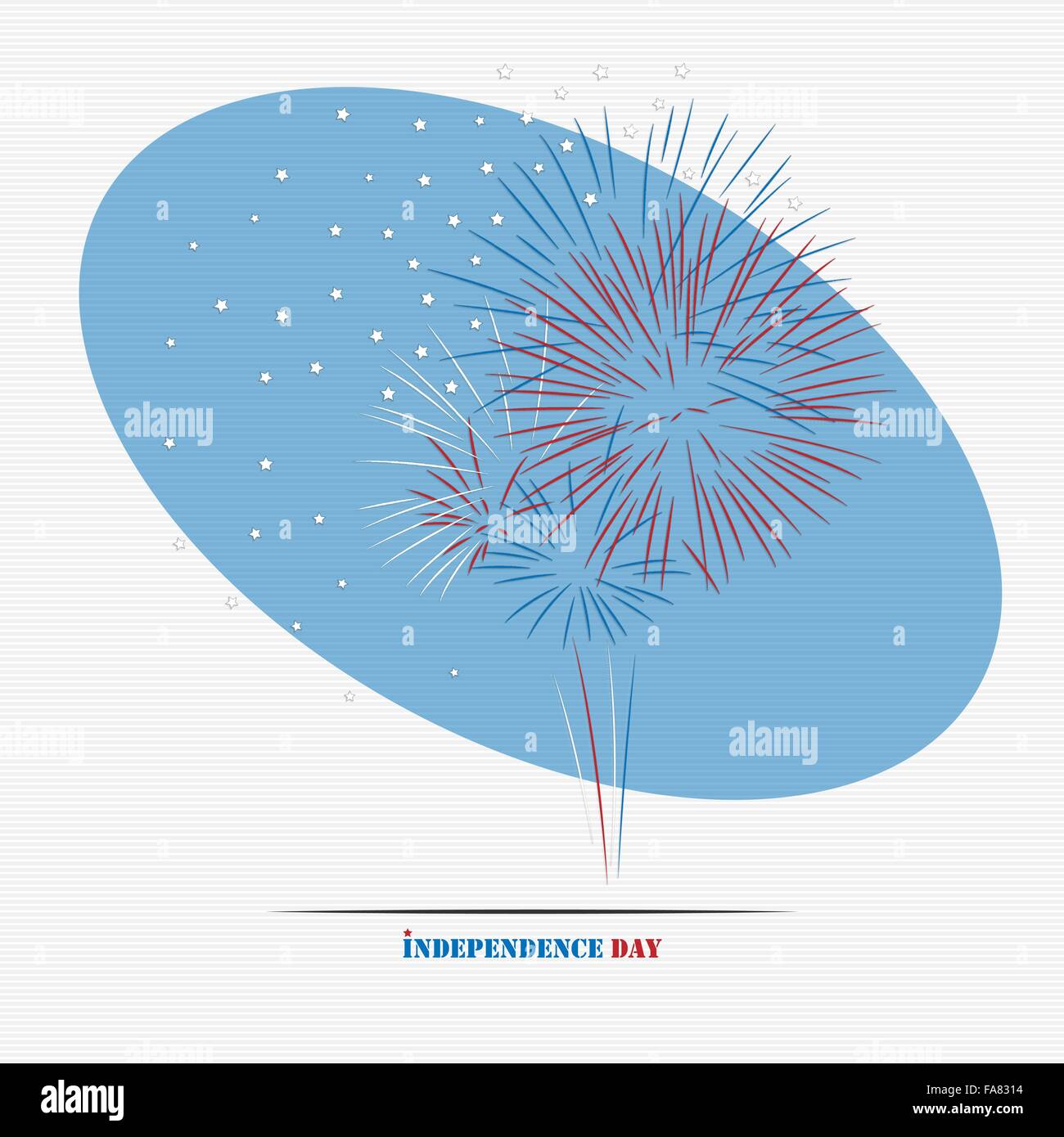 Quarto di luglio, giorno di indipendenza fuochi d'artificio per il tuo design Illustrazione Vettoriale