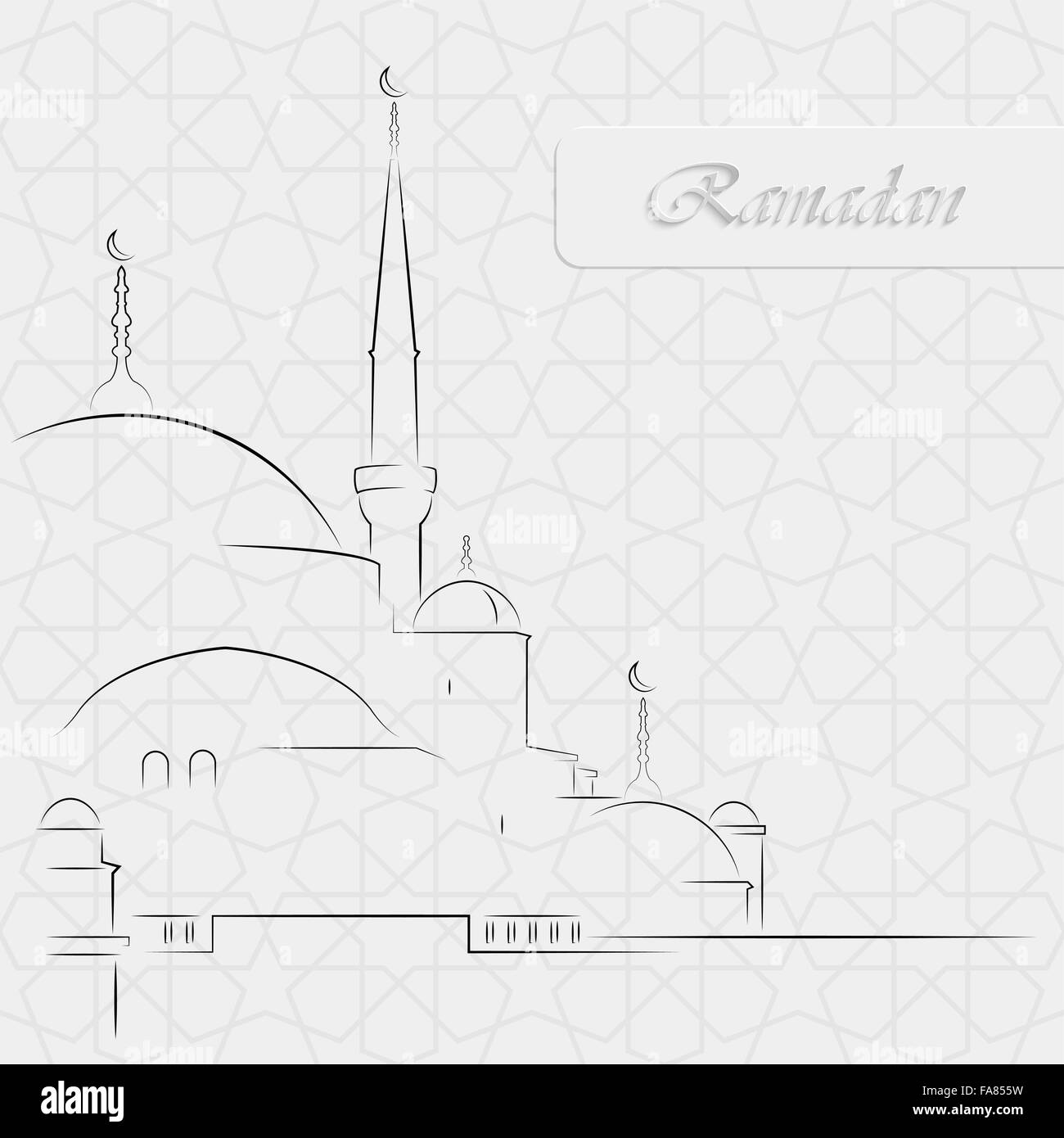 Illustrazione Vettoriale della moschea di seamless sfondo decorativo per il mese sacro della comunità musulmana del Ramadan Kareem Illustrazione Vettoriale