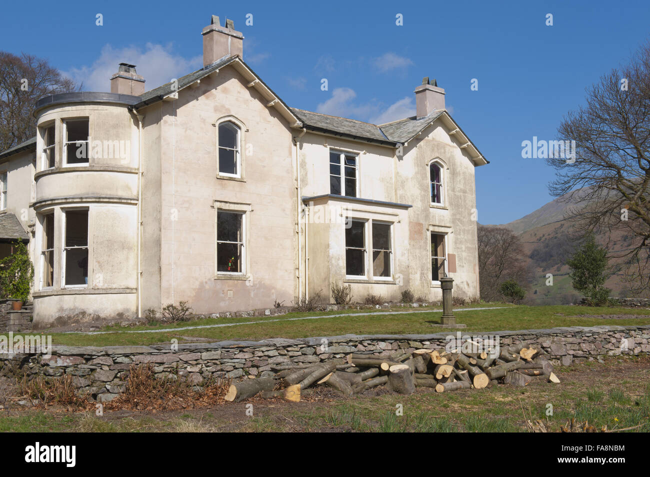 Allan Bank, una volta casa di William Wordsworth e a sinistra del National Trust da Canon Hardwicke Rawnsley, a Grasmere, Cumbria. Foto Stock
