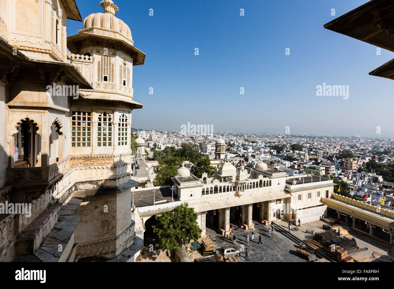 Dettaglio del Complesso del City Palace, Udaipur, Rajasthan Foto Stock