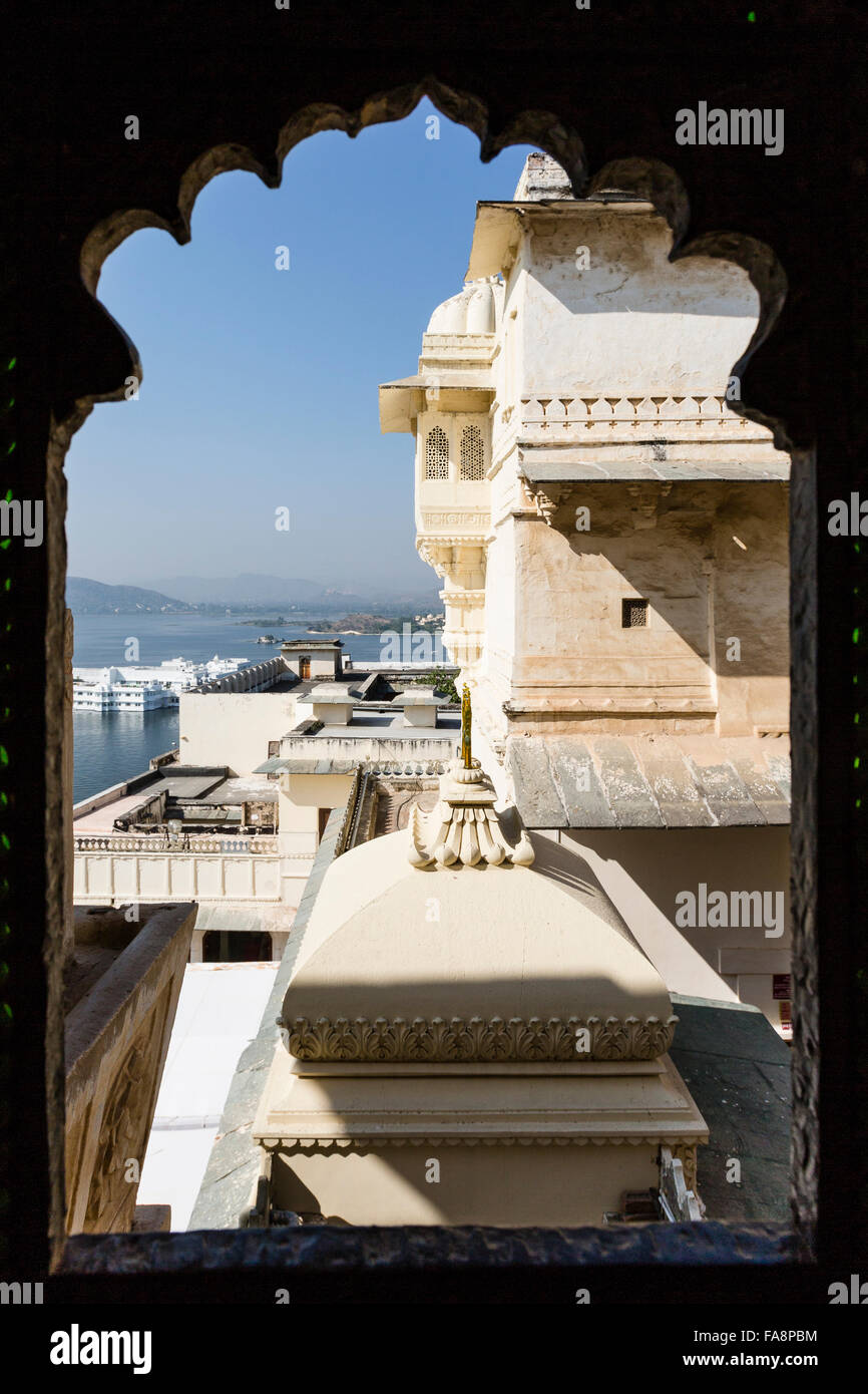 Dettaglio del Complesso del City Palace, Udaipur, Rajasthan Foto Stock