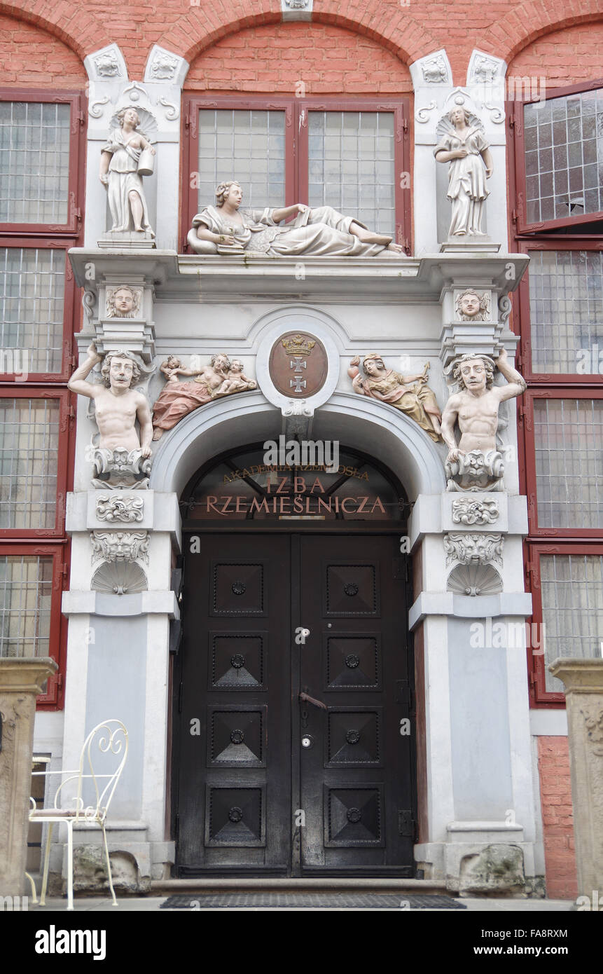 Gdansk, Polonia, barocco, manierista portico Foto Stock