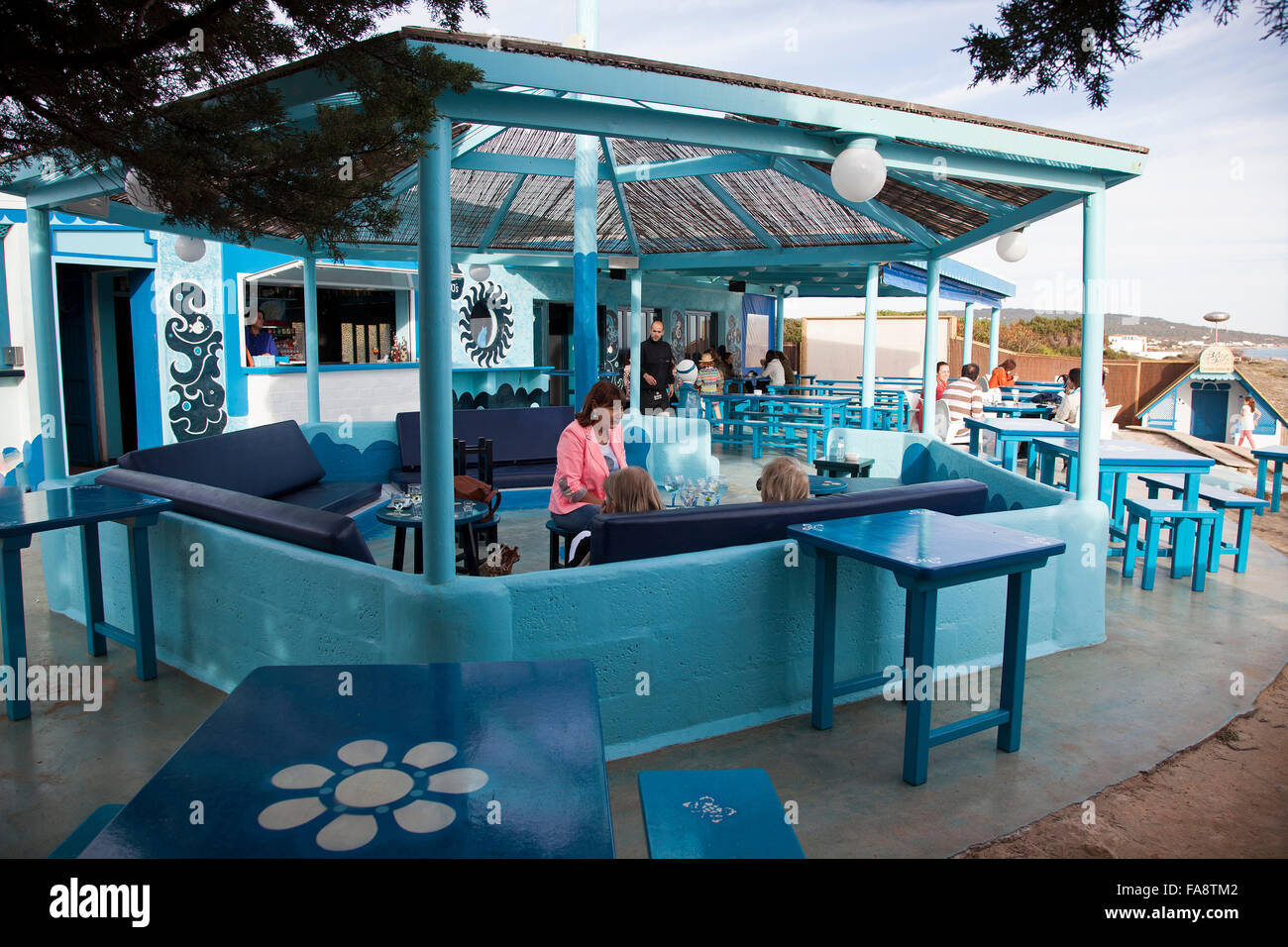 Blue bar, Formentera. Isole Baleari. Spagna Foto Stock