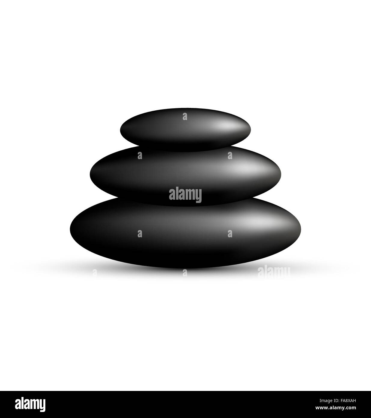 Pila di pietre spa isolato su bianco Illustrazione Vettoriale