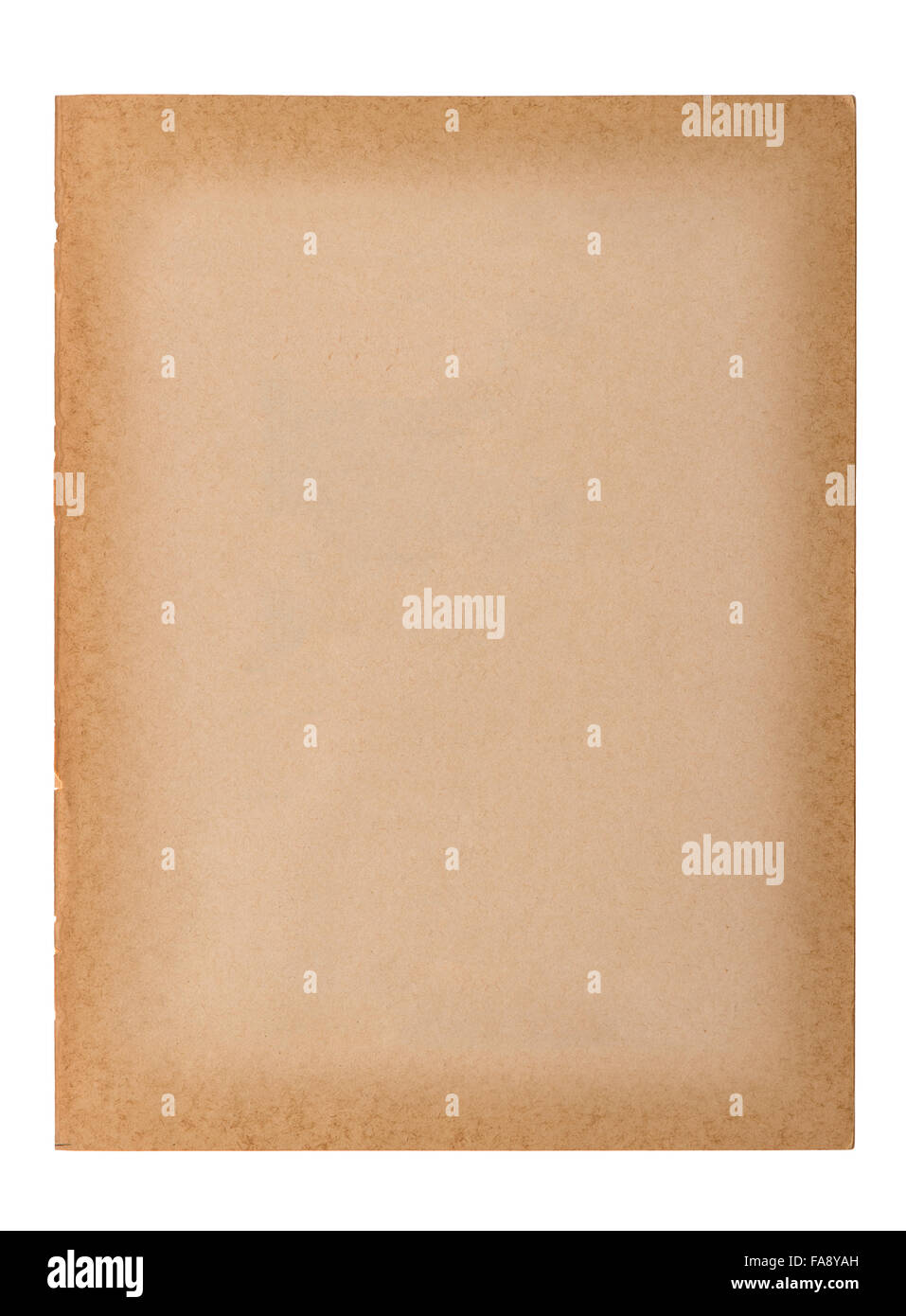 Il vecchio foglio di carta isolato su sfondo bianco. Usato di Grana carta Foto Stock