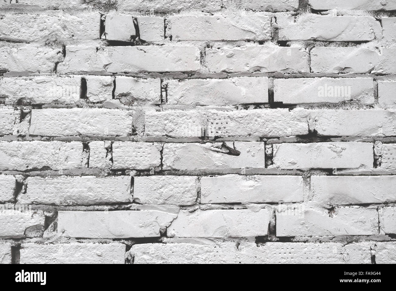 Bianco pattern in muratura, rustico muro fatto di mattoni Foto Stock