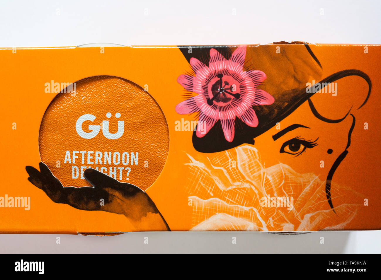 Gü budini 3 mango e frutto della passione mini cheesecake - azienda pomeriggio piacere Foto Stock