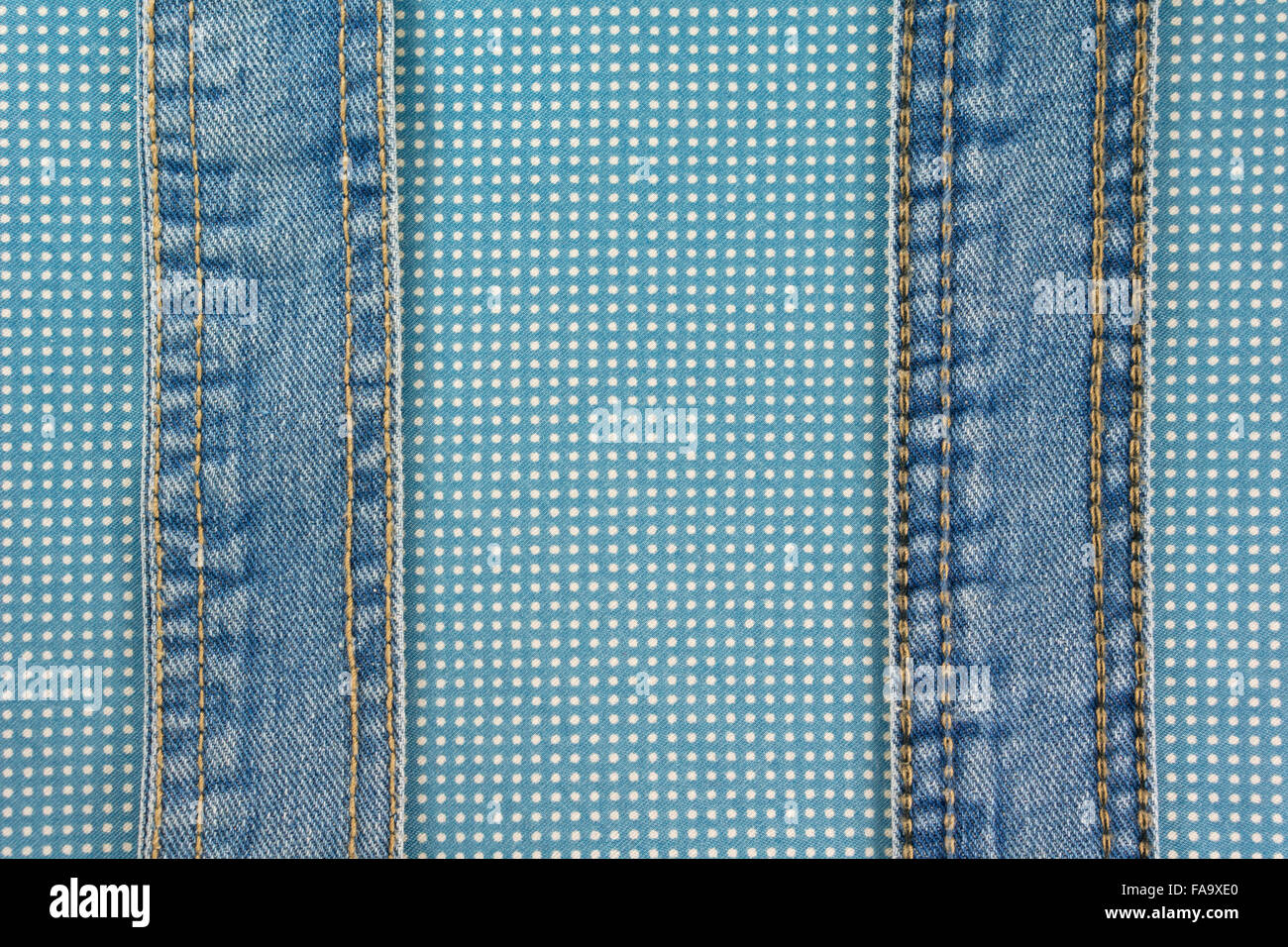 Jeans con cucitura a punto blu texture di stoffa e lo sfondo Foto Stock