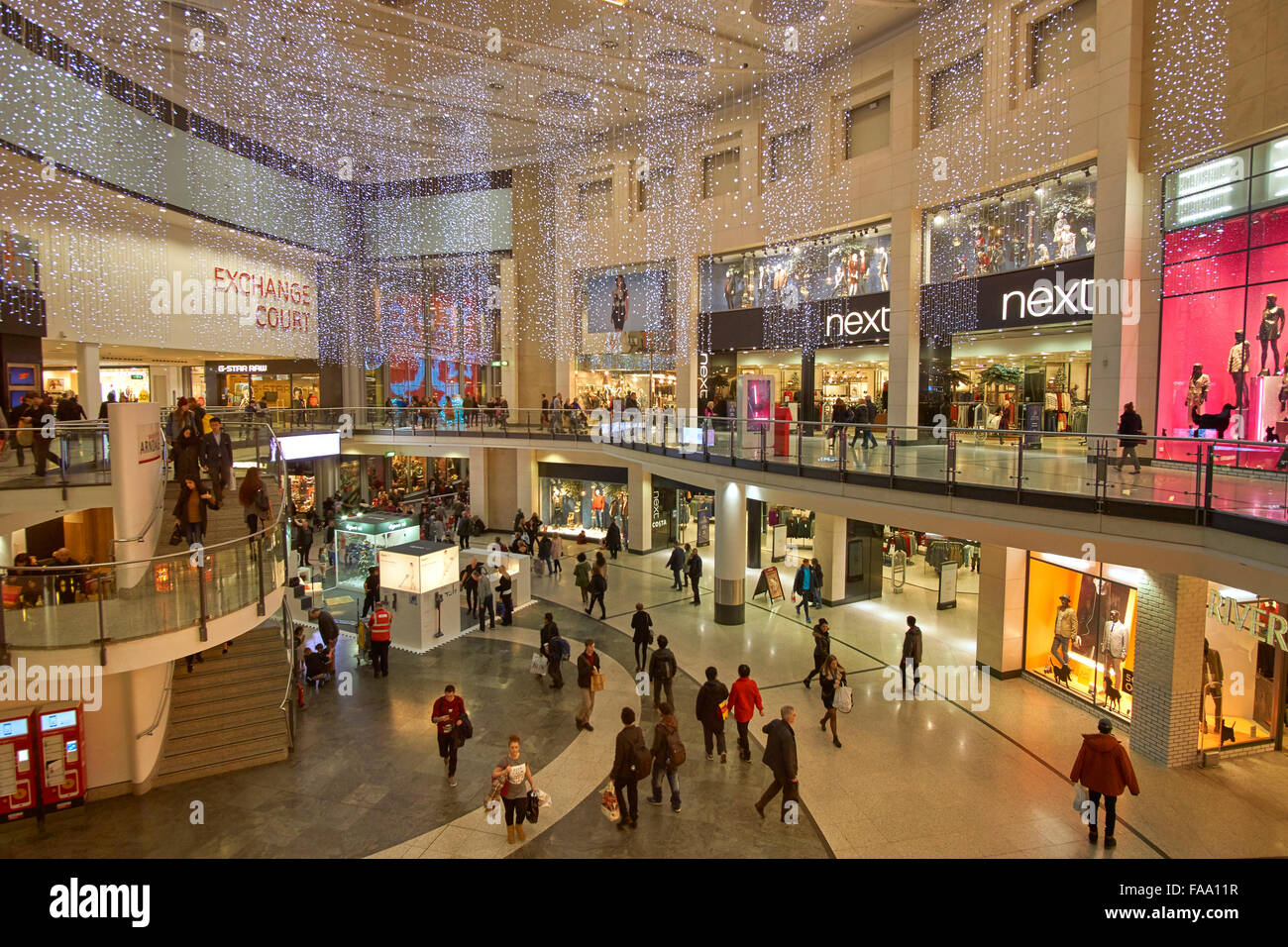 Manchester Arndale Shopping Centre, Manchester, Inghilterra. Regno Unito. Foto Stock