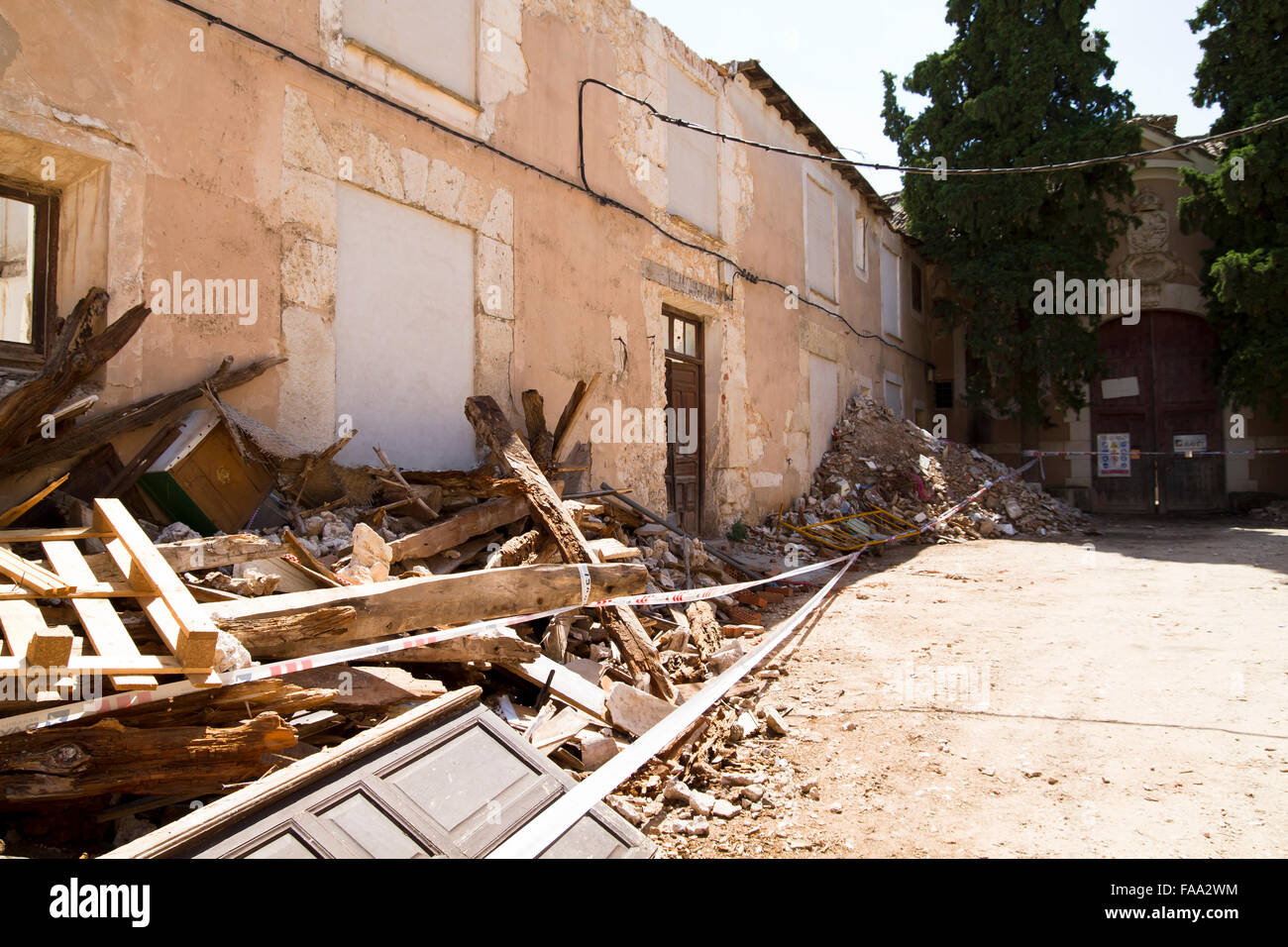 Casa di demolizione, rovine, Brihuega, Spagna Foto Stock
