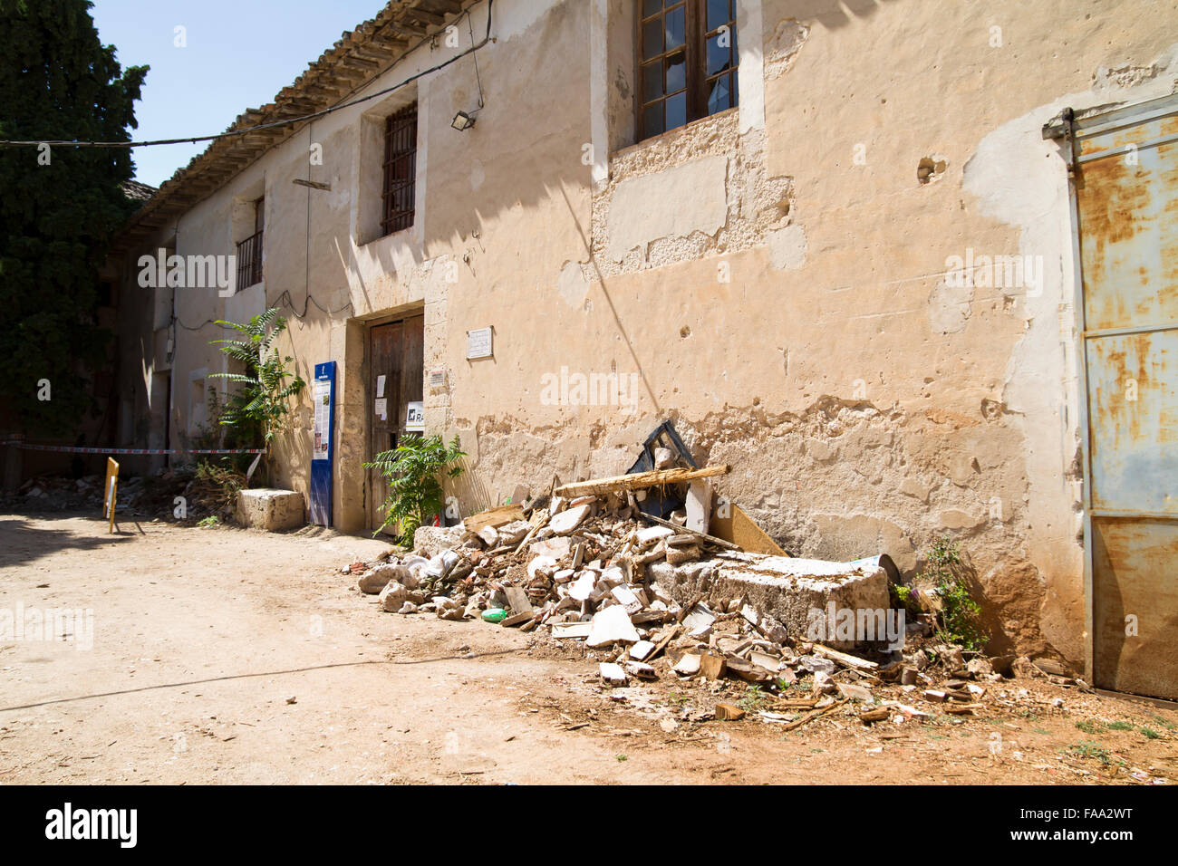 Casa di demolizione, rovine, Brihuega, Spagna Foto Stock