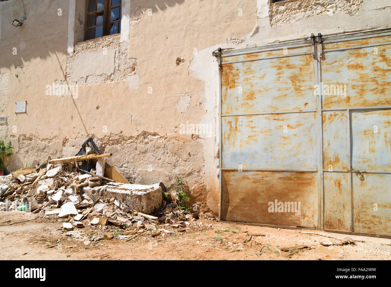 Casa di demolizione, rovine, Brihuega, Spagna Foto Stock