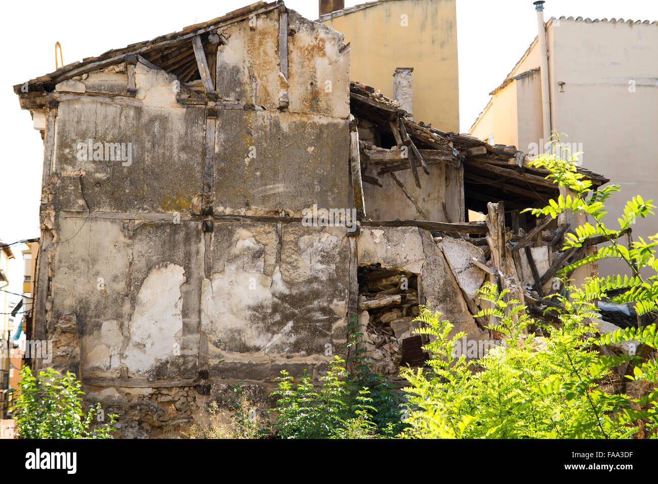 Casa di demolizione, rovine, Brihuega, Spagna Foto Stock