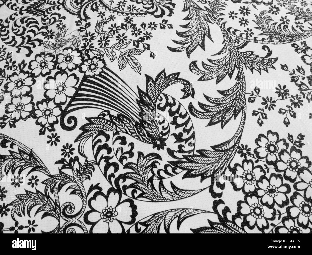 Close up in bianco e nero Disegno per tovaglia Foto Stock