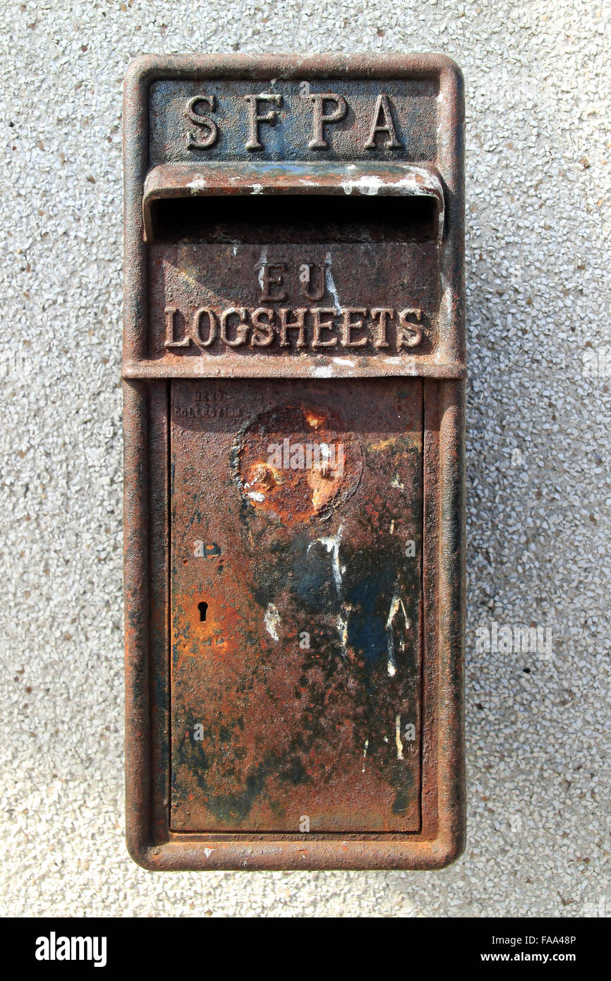 SFPA logsheets postbox Kirkwall Porto Isole Orcadi Scozia UK Foto Stock