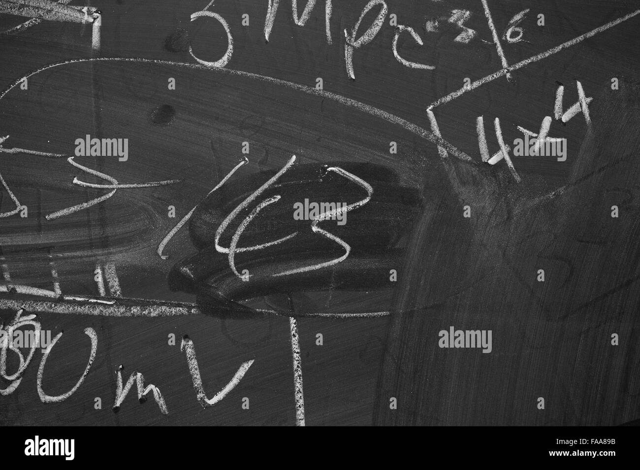 Lavagna con formula matematica Foto Stock