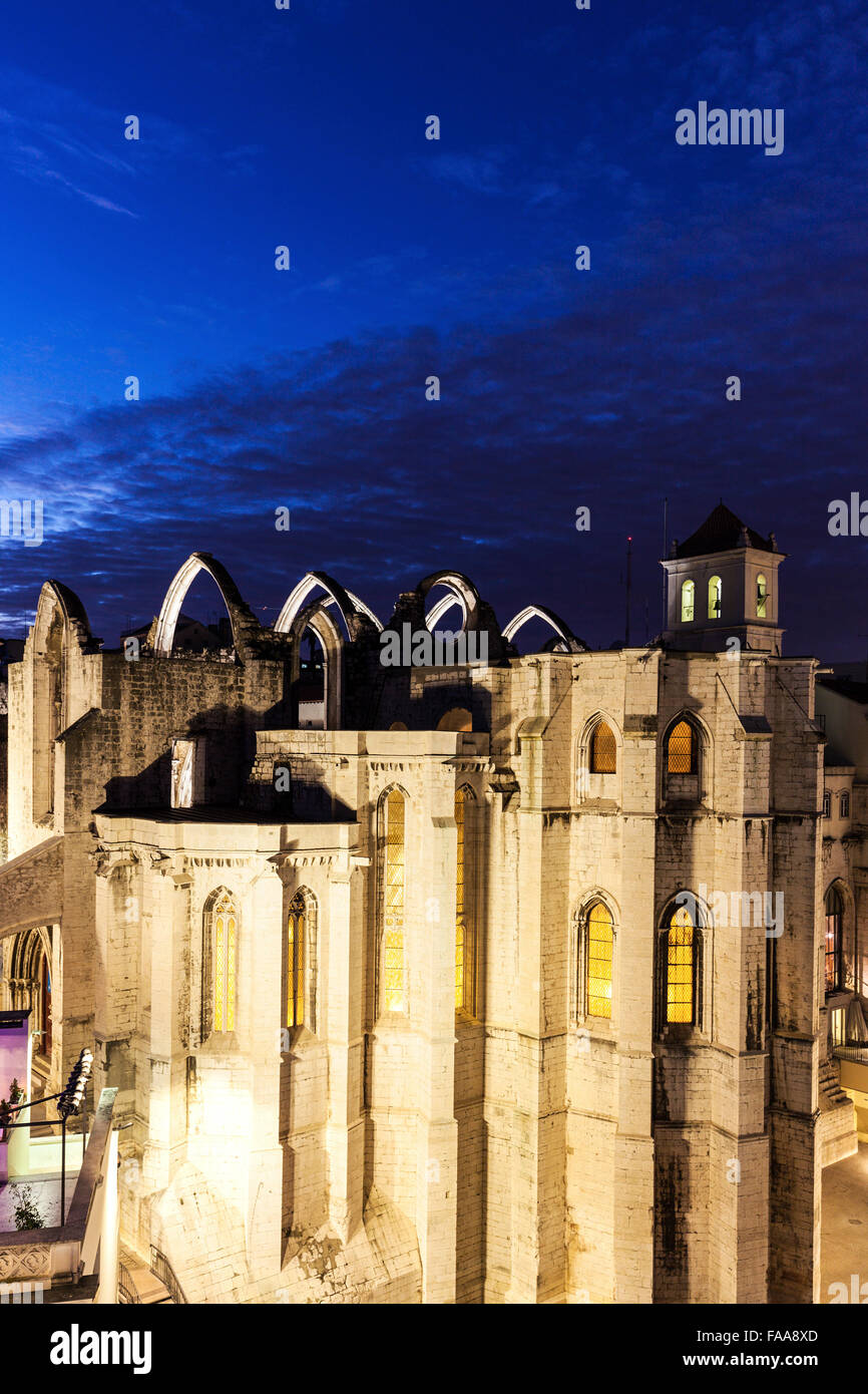 Carmo convento a Lisbona. Lisbona Foto Stock