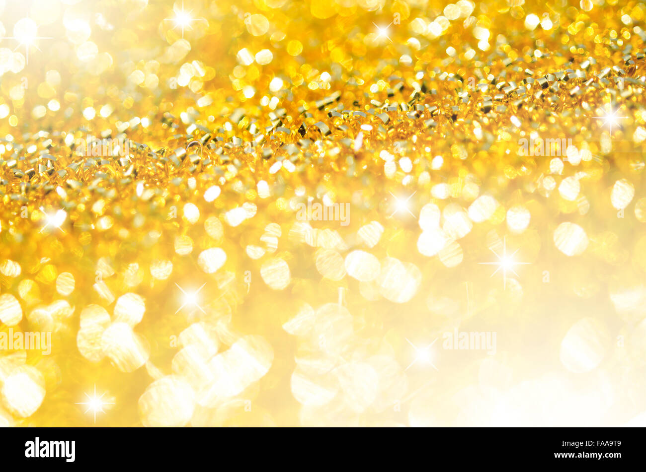 Luce oro glitter vacanze sfondo astratto Foto Stock