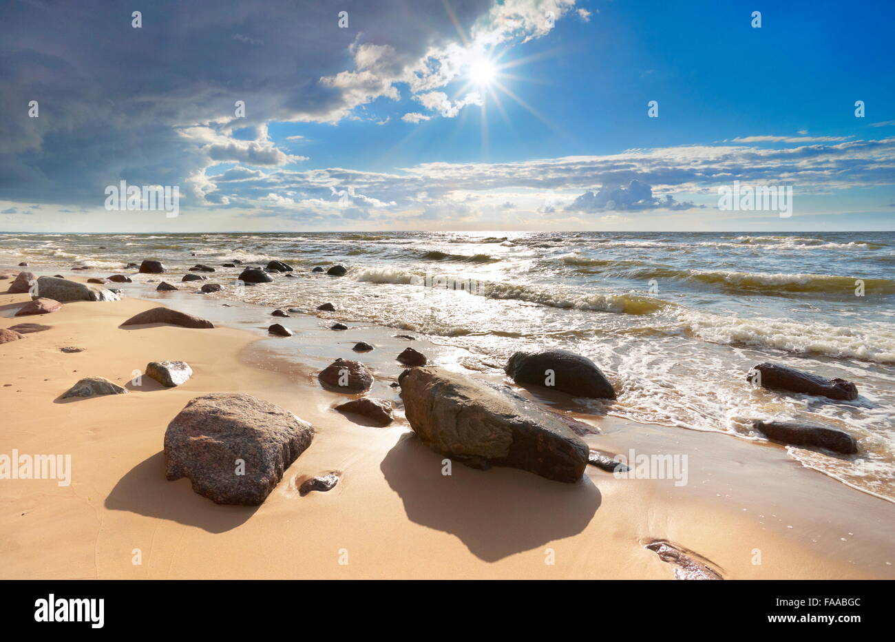 Mar Baltico paesaggio, Pomerania, Polonia Foto Stock