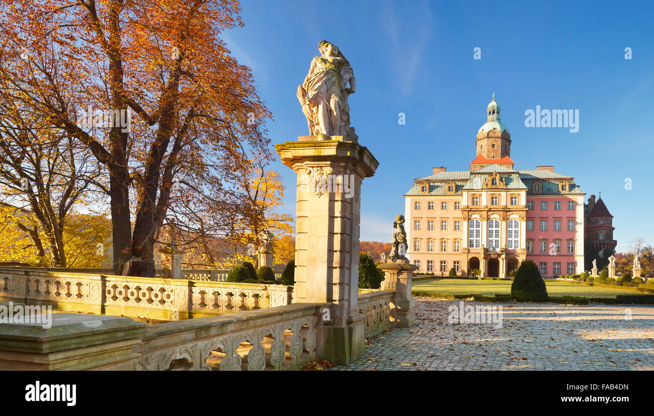 Il castello di Ksiaz - Sudeti montagne, Slesia, Polonia Foto Stock