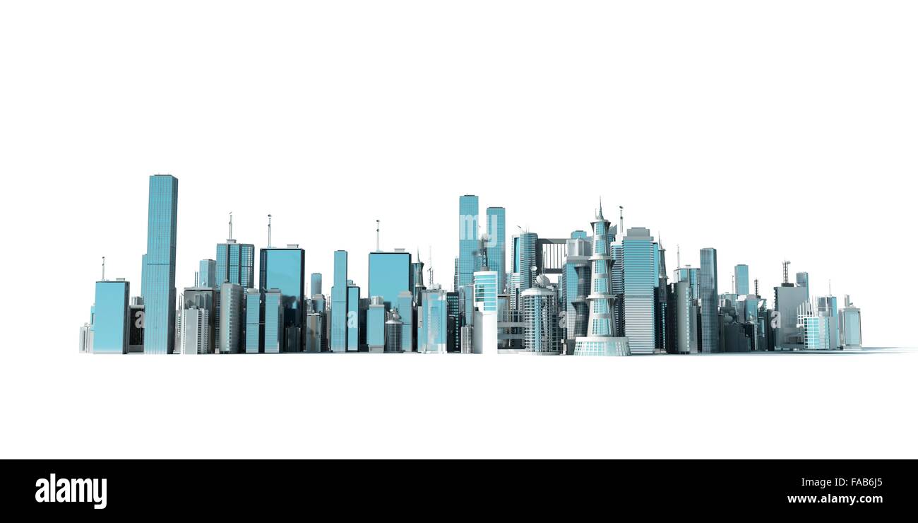 Urban Skyline, illustrazione del computer. Foto Stock