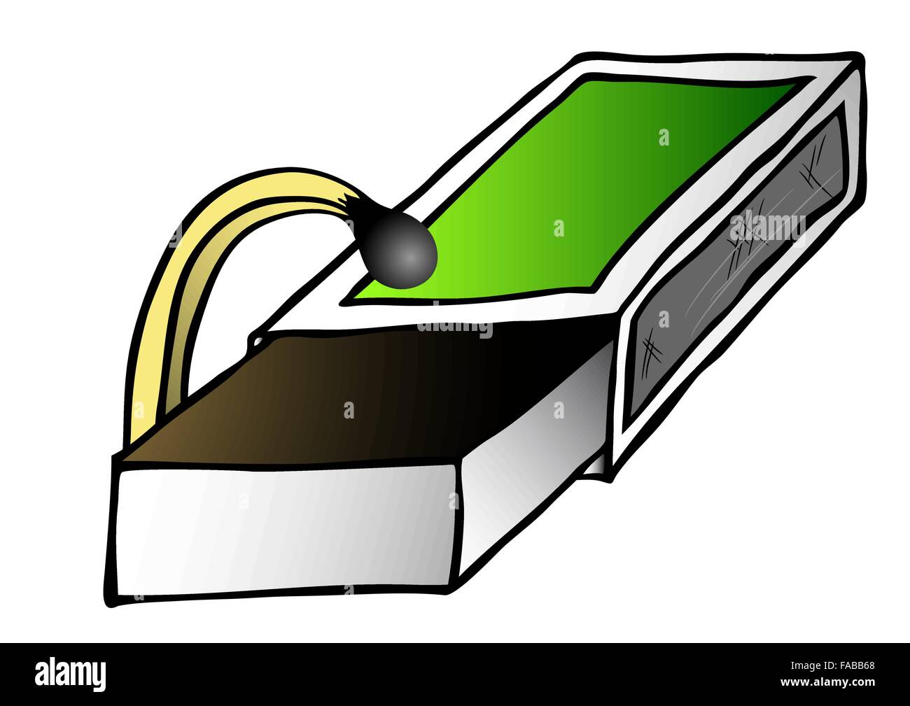 Triste match di sicurezza e di svuotare la scatola di fiammiferi Illustrazione Vettoriale