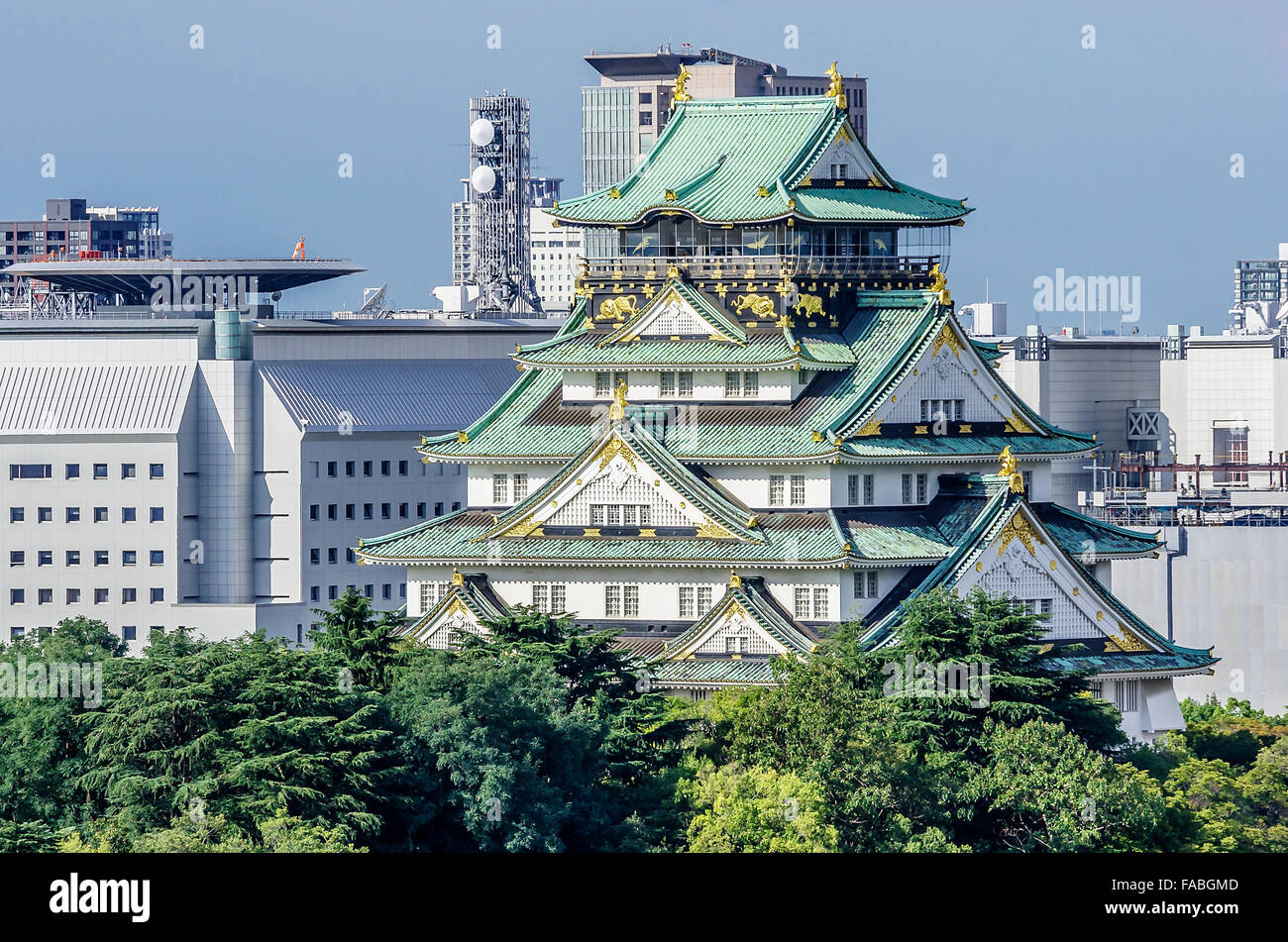 Il Castello di Osaka, Chuo Ward, Osaka, Giappone, Asia Foto Stock